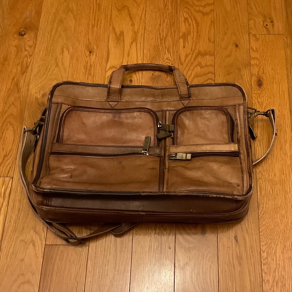 USL Bags Vintage Usl Distressed Leather Briefcase Poshmark